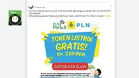 Pembagian Voucer Listrik Viral, PLN Ingatkan Masyarakat Waspada Hoaks