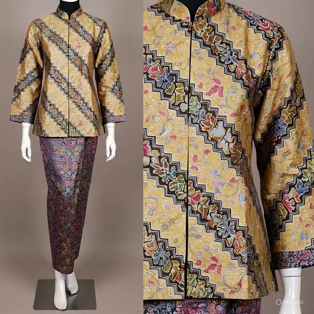 Tunik Batik Kombinasi Brokat untuk Acara Pesta