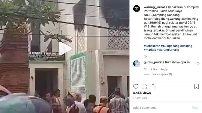 Rumah Opick Kebakaran. (instagram.com/warung_jurnalis)