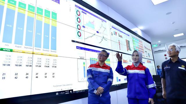 Kepala SKK Migas Dwi Soetjipto dan Direktur Utama PT Pertamina (Persero) Nicke Widyawati meresmikan DICE yang berlokasi di Kompleks PHR Rumbai, Pekanbaru, Senin (8/8/2022). (Dok Pertamina)