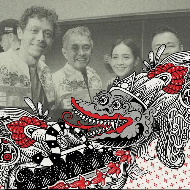 Motif batik Gajah Oleng yang digunakan di jaket legenda MotoGP Valentino Rossi (Istimewa)