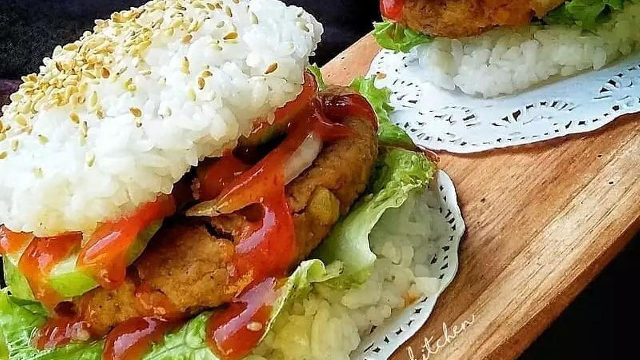 8. Tandoori Tempe Rice Burger