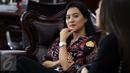 Pengurus Persatuan Artis Film Indonesia (PARFI56), Marcella Zalianty saat berkunjung menemui Ketua MPR Zulkifli Hasan  di Gedung Nusantara 3, komplek parlemen, Senayan, Jakarta, Selasa (4/4). (Liputan6.com/Johan Tallo)