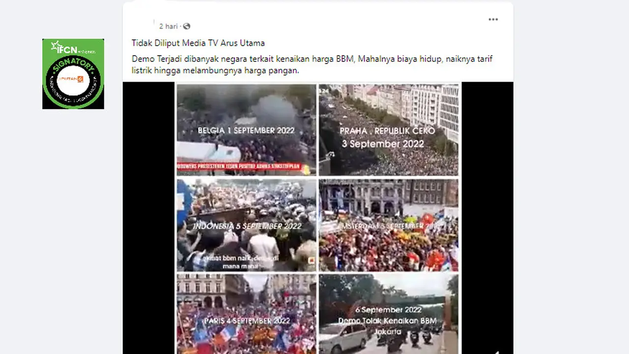 Klaim tidak ada stasiun TV yang meliput demo menolak kenaikan harga BBM