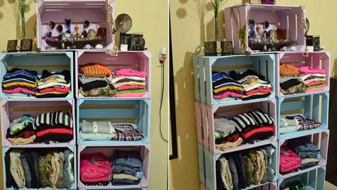 7 Ide Lemari Diy Cocok Untuk Kamar Sempit Anak Kos Fashion Fimela Com