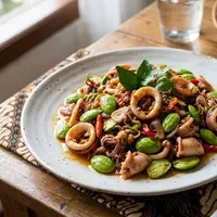 Resep Cumi Tumis Petai dengan Sambal Bawang. (AI Generated)