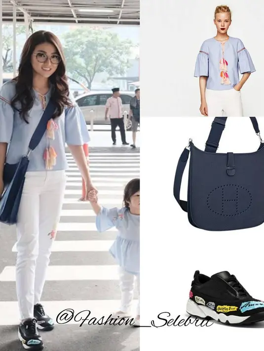 Sarwendah, kerap disorot dengan penampilannya yang sederhana memakai daster. Namun di sisi lain, istri Ruben Onsu ini juga koleksi tas mahal lho. Seperti yang dipakainya ini, harga tas Wendah mencapai 50.250.000 IDR. (Instagram/fashionselebrit)