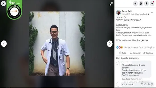 Gambar Tangkapan Layar Pesan Berantai yang Mencatut Nama IDI