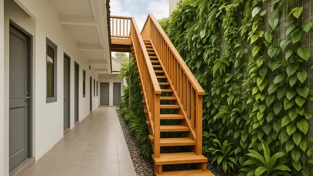 Inspirasi Desain Tangga Outdoor untuk Rumah Kos/via ChatGPT