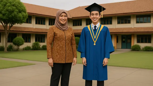 Model Batik untuk Datang ke Wisuda Anak/via AI