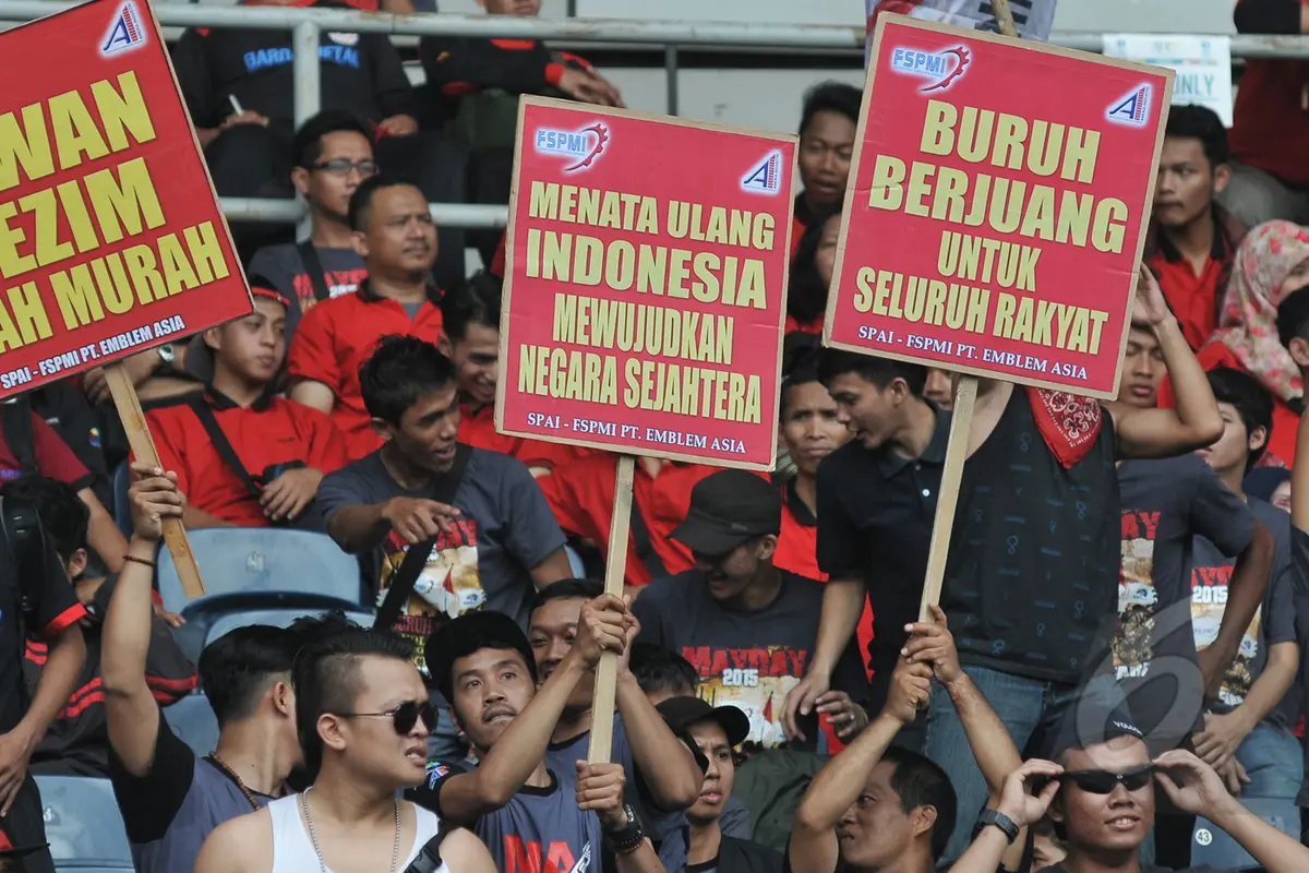 Ribuan Buruh ‘Serbu’ Gelora Bung Karno
