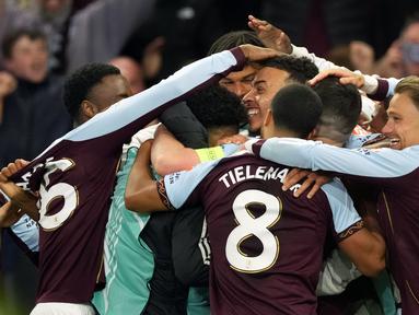 Aston Villa berhasil memetik kemenangan comeback dalam laga leg-2 semifinal Liga Europa 2025/2026, Kamis (07/05/2026) waktu setempat. (AP Photo/Dave Shopland)