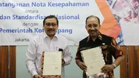 Pemerintah Kota Kupang, Nusa Tenggara Timur menandatangani kerjasama dengan Badan Standardisasi Nasional (BSN) di Jakarta, Senin (26/3/2018).