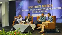 Ketua DKPP Heddy Lugito dalam acara Ngobrol Etika penyelenggara Pemilu Bareng Media di Grand Mercure, Solo Baru, Sukoharjo, Senin (12/6).(Liputan6.com/Fajar Abrori)