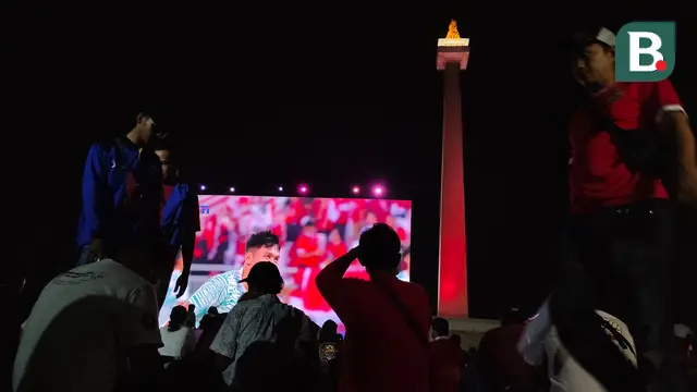 FOTO Nobar Timnas Indonsia U-23 di Monas