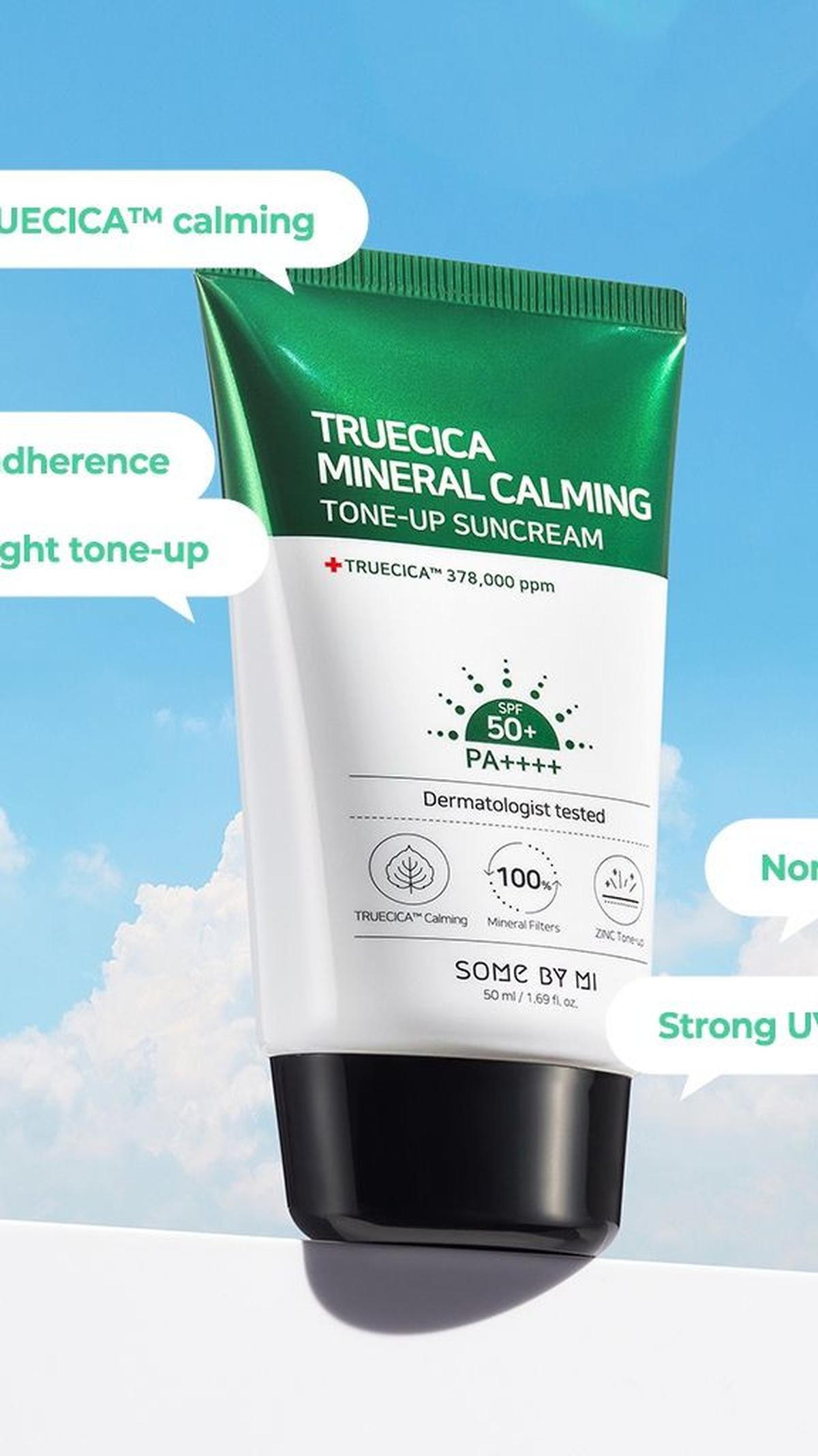 5.&nbsp;SOME BY MI Truecica Mineral Calming Tone-up Sun Cream