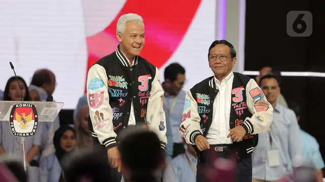 Calon Presiden dan Calon Wakil Presiden di Debat Pamungkas Pemilu 2024