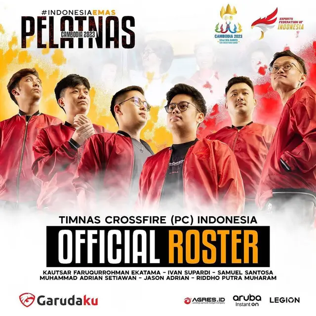 Roster Timnas CrossFire Indonesia di SEA Games 2023 Kamboja (PBESI)