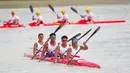 Emas diraih melalui kerja solid empat atlet andalan Indonesia: Stevani Maysche Ibo, Indra Hidayat, Ramla Baharuddin, dan Subhi, dengan catatan waktu impresif 1:37.916. (Foto: NOC Indonesia/Tetuko Mediantoro)