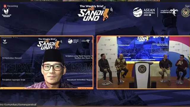 Menparekraf Sandiaga Uno di The Weekly Brief with Sandi Uno, Senin, 21 Agustus 2023