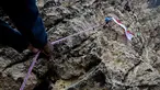 Seorang pemanjat menaiki  tebing saat pemasangan bendera merah putih pada tebing di Lhoknga, Aceh, Kamis,  13 Agustus 2026.