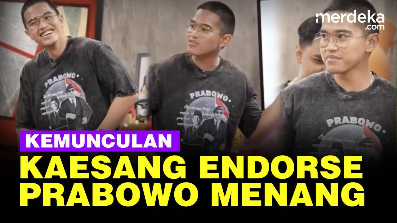 VIDEO: Kaesang Muncul Kenakan Kaos Pandu08 "Saya Tahu Pak Prabowo Menang"