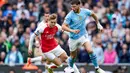 Manchester City mendominasi jalannya pertandingan. (AP Photo/Dave Thompson)