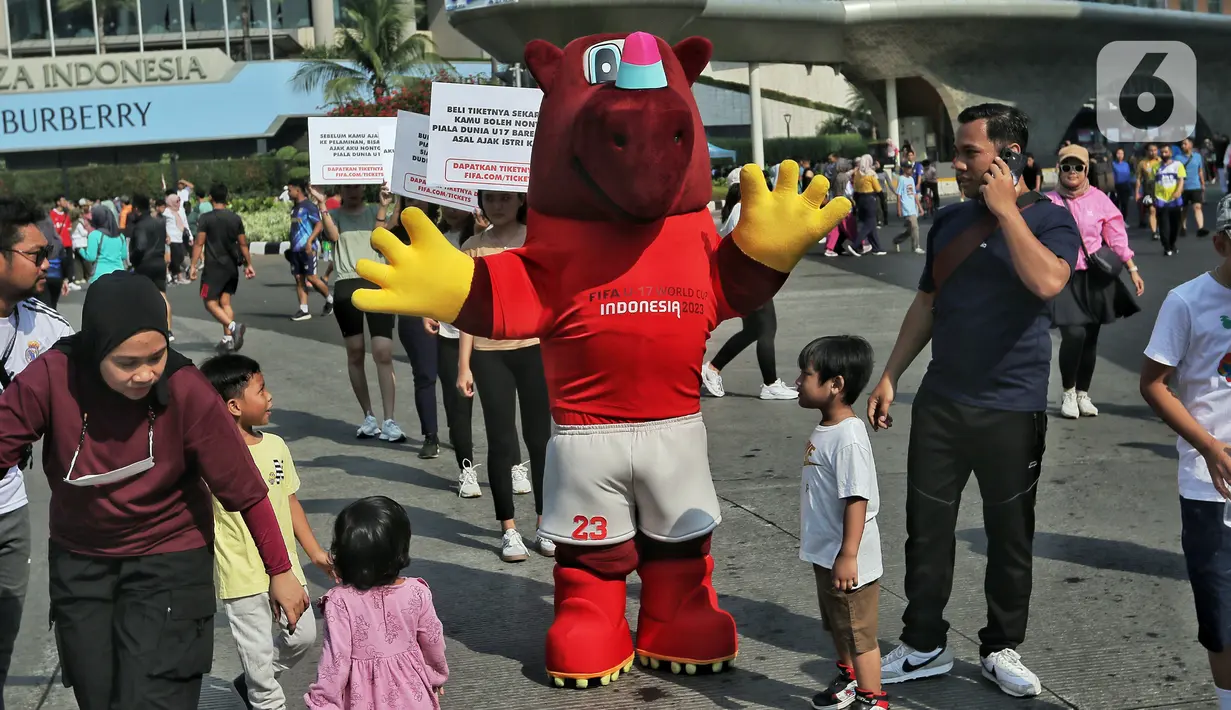 Namun, Indonesia akhirnya batal menjadi tuan rumah Piala Dunia U-20 2023. Alhasil, Bacuya juga batal menjadi maskot dan akhirnya kini dipakai menjadi maskot Piala Dunia U-17 2023. (Liputan6.com/Angga Yuniar)