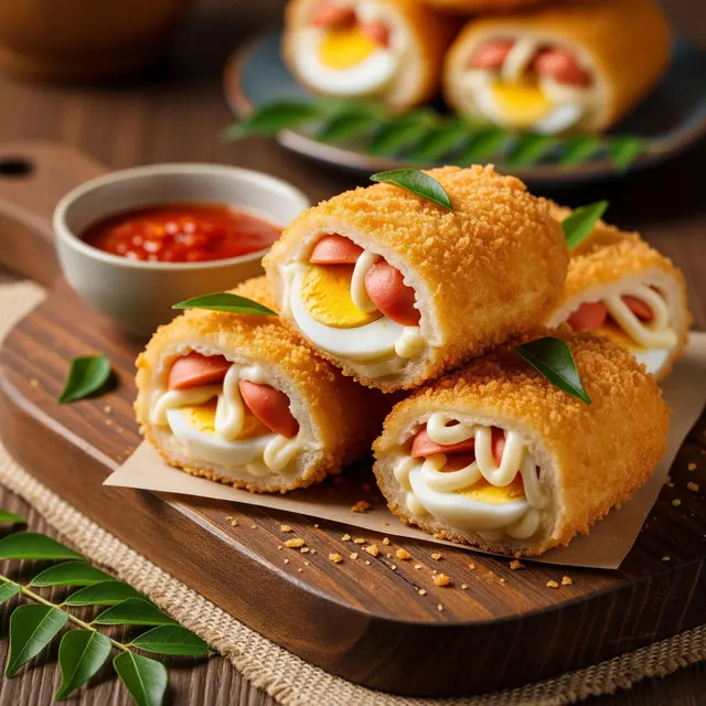Resep Praktis Cara Membuat Risoles Mayo Roti Tawar (Image by Gemini AI)