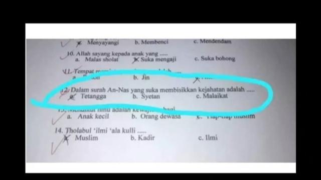 6 Jawaban yang Dipilih Murid di Soal Pilihan Ganda Ini Bikin Tepuk Jidat