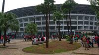 Stadion Utama Gelora Bung Karno jelang laga Timnas Indonesia vs Filipina di penyisihan Grup B Piala AFF 2018, Minggu (26/11/2018). (Bola.com/Muhammad Ivan Rida)
