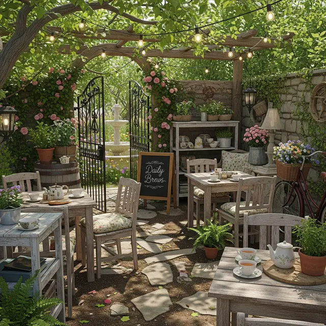 Desain Cafe Outdoor Halaman Rumah