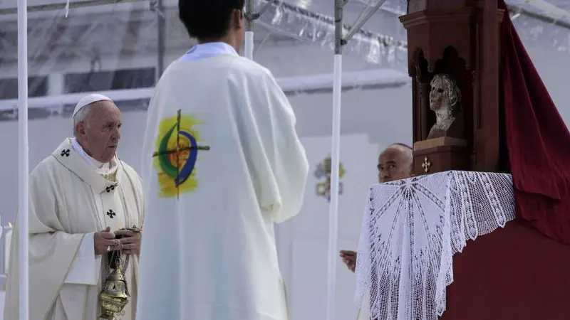 Paus Fransiskus megunjungi Nagasaki, Jepang. (AP/Gregorio Borgia)