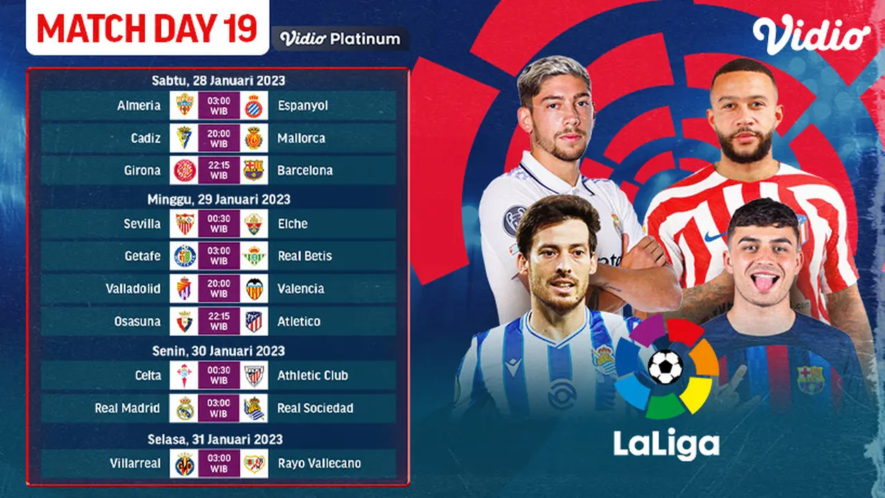 Live Streaming La Liga Spanyol 2022/23 Jornada ke-19 di Vidio 28-31 Januari : Barcelona Vs Girona