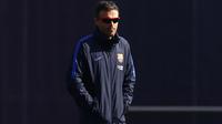 Pelatih Barcelona Luis Enrique jelang laga melawan Leganes. (AP Photo/Manu Fernandez)