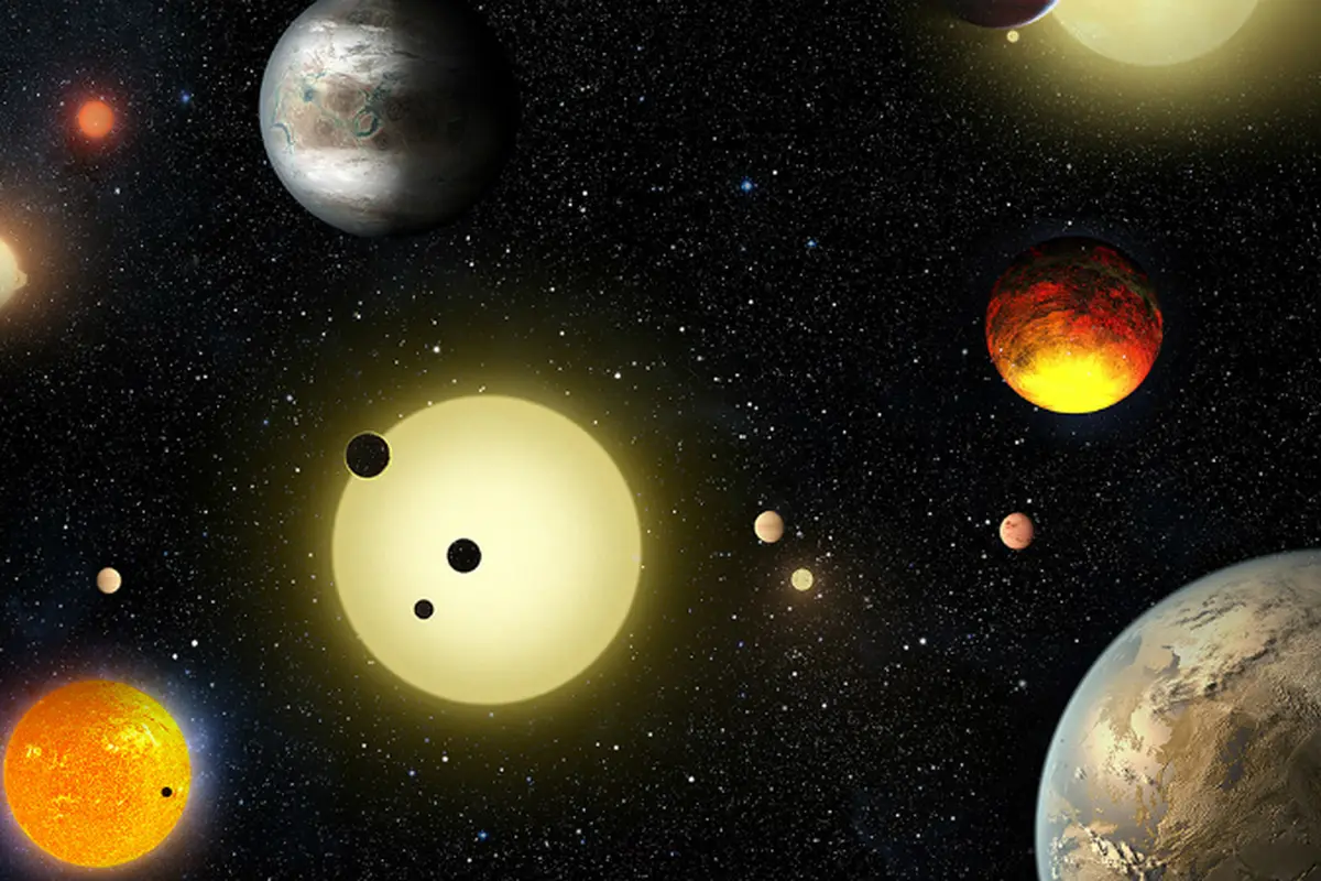 Ilustrasi planet-planet yang ditemukan oleh Teleskop Kepler