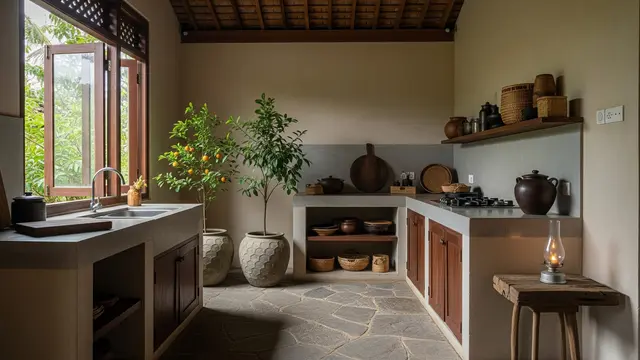 Dapur Rumah Natural dengan Tanaman Buah