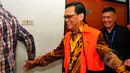 Terdakwa kasus dugaan korupsi simulator surat izin mengemudi yang juga mantan Wakil Kepala Korlantas Polri Brigjen Pol. Didik Purnomo saat akan menjalani sidang pembacaan vonis di Pengadilan Tipikor, Jakarta, Rabu (22/4/2015). (Liputan6.com/Yoppy Renato)