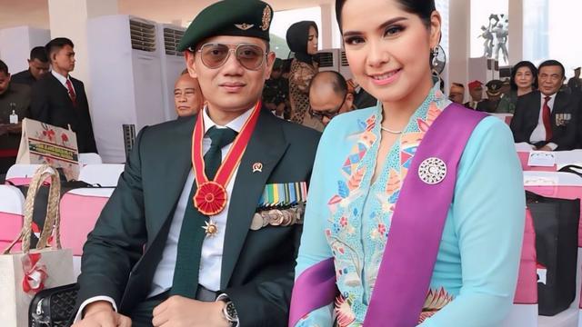 Annisa Pohan tampil menawan dan mencuri perhatian di HUT TNI Ke-79 (Instagram/@agusyudhoyono dan @annisayudhoyono)