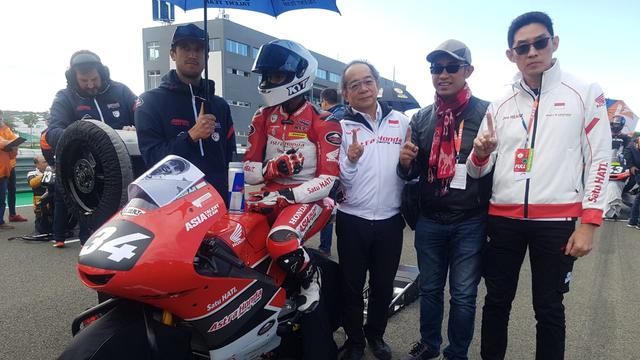 Mario Suryo Aji, pembalap asal Indonesia saat tampil di Moto3 FIM CEV di Ricardo Tormo, Valencia
