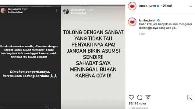 Sahabat Tegaskan Aktor Ade Firman Hakim Meninggal Bukan Karena Covid-19