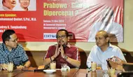 Direktur Eksekutif Indo Barometer, Muhammad Qodari saat menghadiri acara diskusi publik yang digelar Indonesia Political Forum, pada Selasa 21 Mei 2024. (Liputan6.com/Farrel Bima Haryomukti)