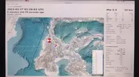 Gempa Megnitudo 5,5 mengguncang Sigi, Sulteng, Senin (27/2/2023), pukul 08.26.02 WIB. (Liputan6.com/ BMKG)
