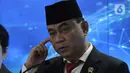 Menteri Komunikasi dan Informatika (Menkominfo) baru,  Budi Arie Setiadi memberi keterangan pers usai serah terima jabatan di Kementerian Kominfo, Jakarta Pusat, Senin (17/7/2023). (merdeka.com/Imam Buhori)