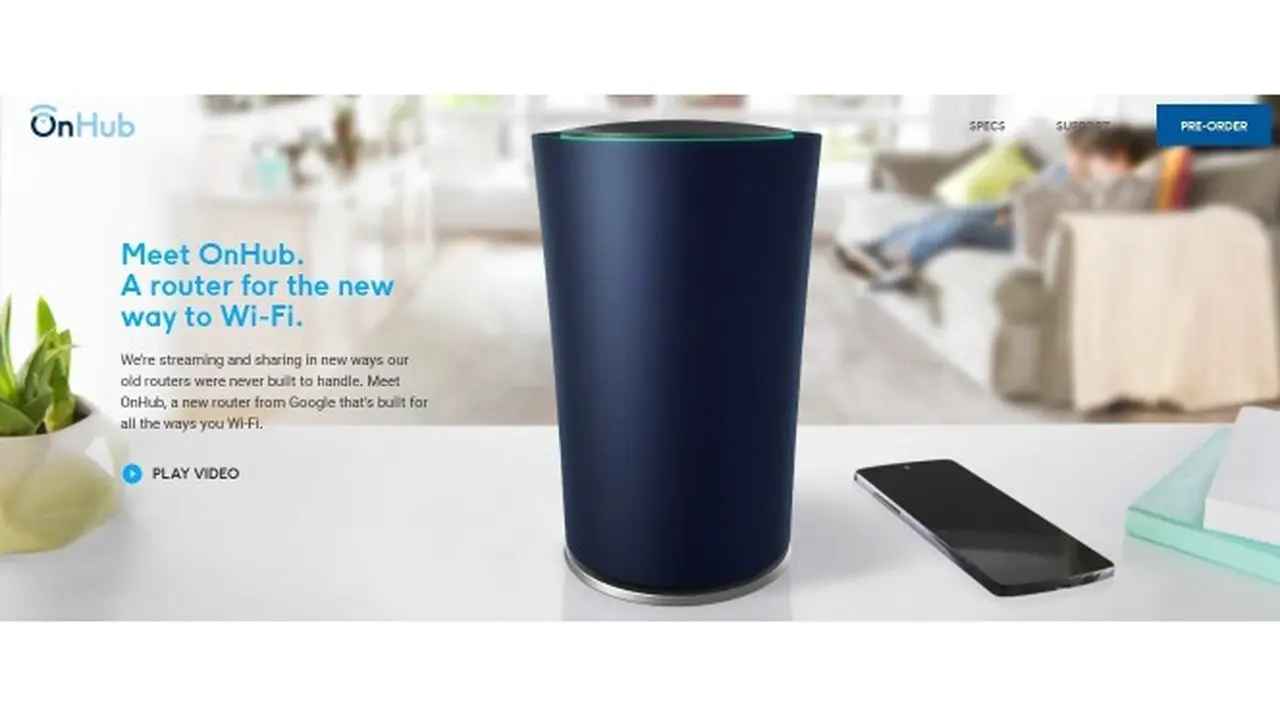 Tampilan laman depan situs web OnHub