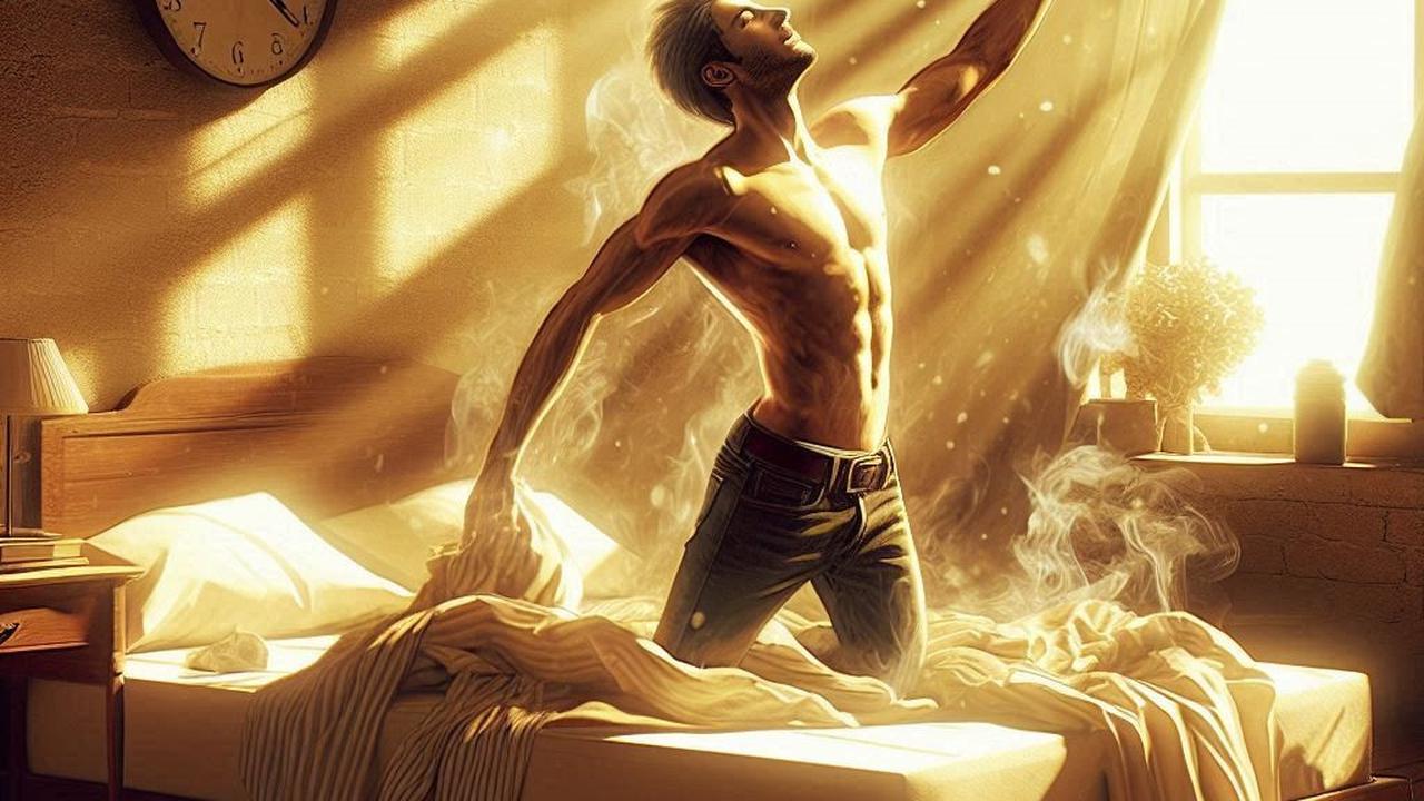 Ilustrasi Pria Bangun Tidur