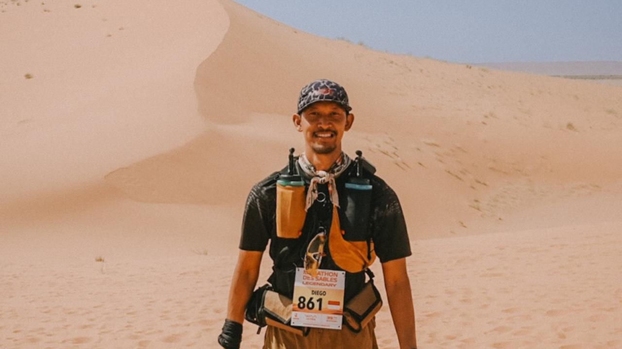 Terungkap Diego Yanuar Adik Andien Lari Marathon 250 Km di Gurun Sahara Cuma Pakai Sandal Gunung