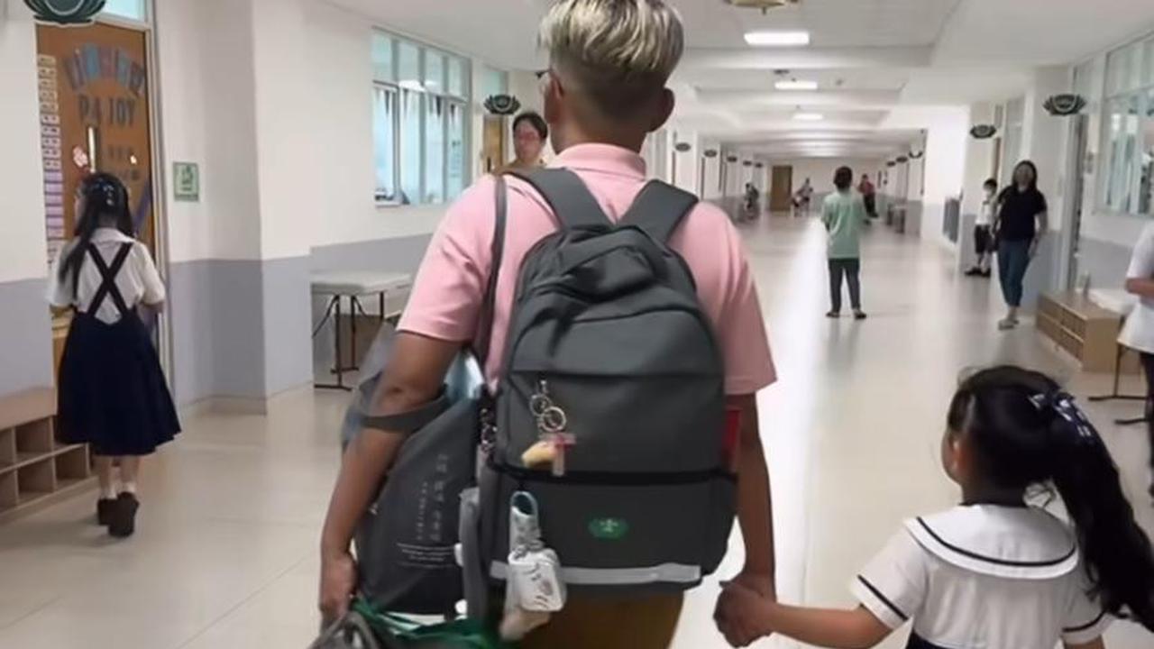 5 Potret Haru Ruben Onsu Antar Anak ke Sekolah di Hari Pertama