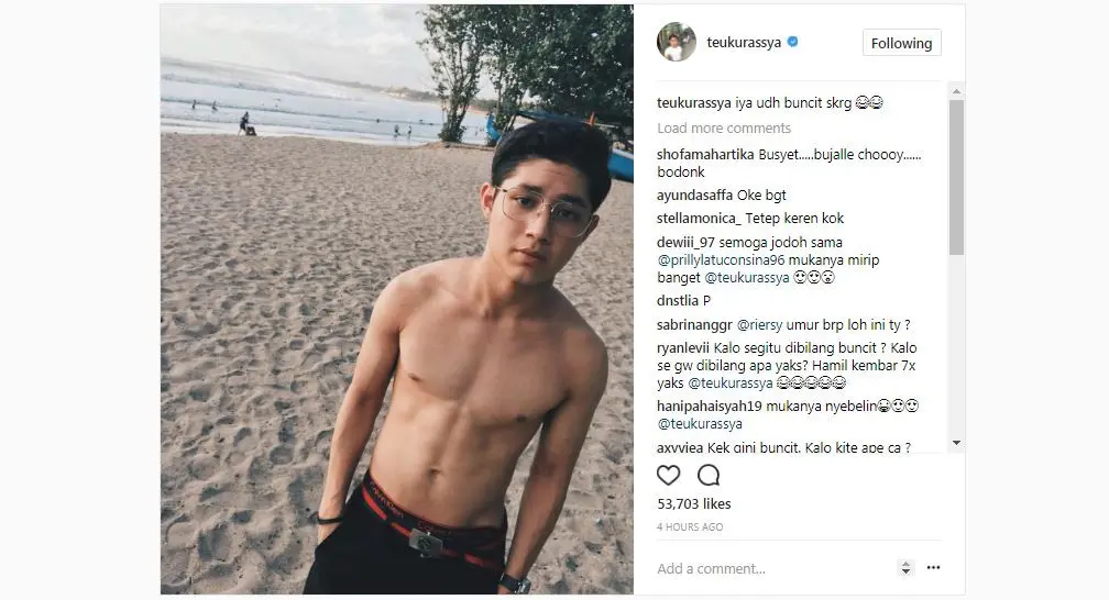 Prilly Latuconsia komentari foto Teuku Rassya bertelanjang dada.