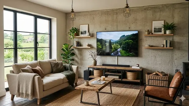 Gambar Ruang Tamu Rumah Minimalis dengan TV Besar